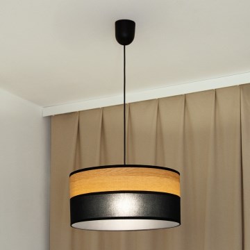 Griestu lampa uz vada ALBA 1xE27/15W/230V Ø 45 cm melna/brūna
