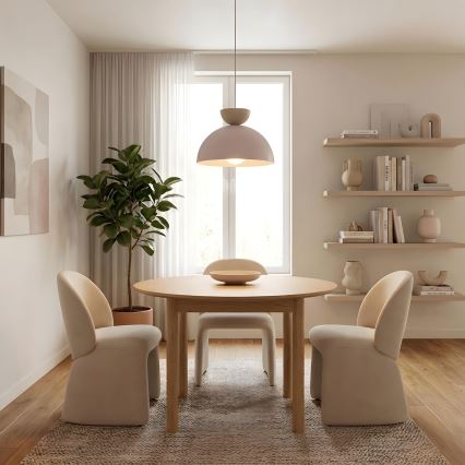 Griestu lampa uz vada NEVIS 1xE27/15W/230V Ø 38 cm krēmkrāsaina