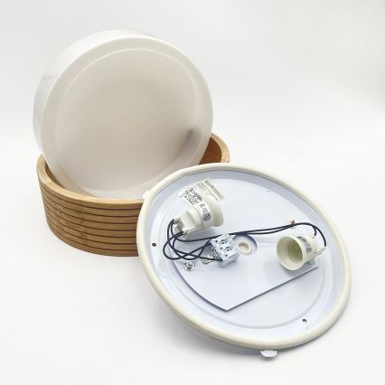 Griestu lampa vannas istabai OAK 2xE27/15W/230V IP54, ozols, Ø 27 cm