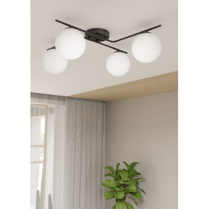 Griestu lampa VESPA 4xE14/10W/230V melna/balta
