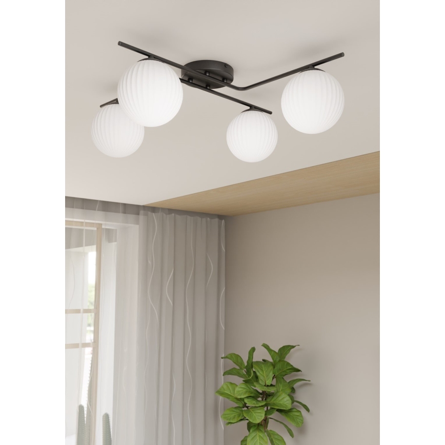 Griestu lampa VESPA 4xE14/10W/230V melna/balta