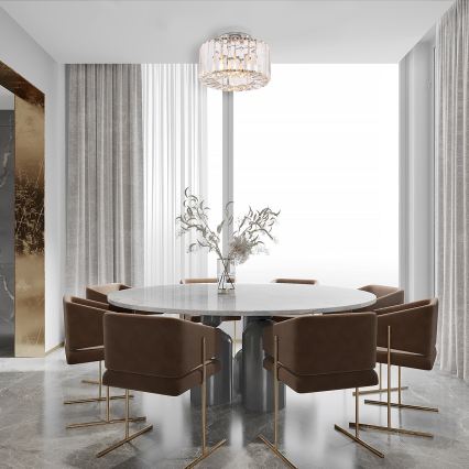 Griestu lampa VETRO 1xE27/15W/230V, diametrs 24,5 cm, matēts hroms