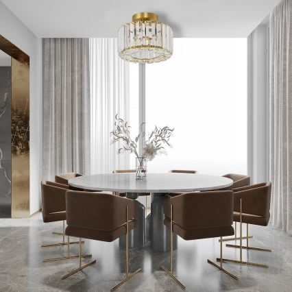 Griestu lampa VETRO 1xE27/15W/230V Ø 24,5 cm zelta