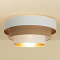 Griestu lampa WENTA 1xE27/60W/230V Ø 50 cm balta/brūna