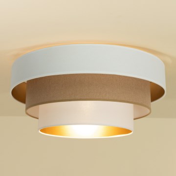 Griestu lampa WENTA 1xE27/60W/230V Ø 50 cm balta/brūna