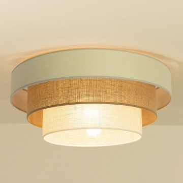 Griestu lampa WENTA 1xE27/60W/230V Ø 50 cm bēša/džuta