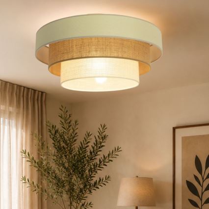 Griestu lampa WENTA 1xE27/60W/230V Ø 50 cm bēša/džuta