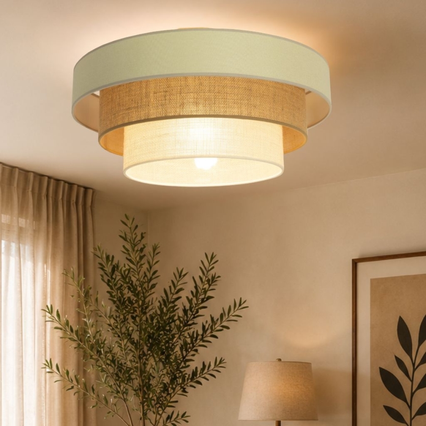 Griestu lampa WENTA 1xE27/60W/230V Ø 50 cm bēša/džuta