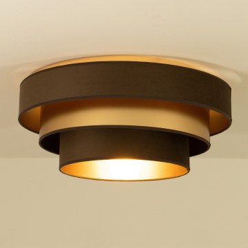 Griestu lampa WENTA 1xE27/60W/230V Ø 50 cm brūna/zelta