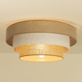 Griestu lampa WENTA, 1xE27/60W/230V, Ø 50 cm, džuta/krēmkrāsa