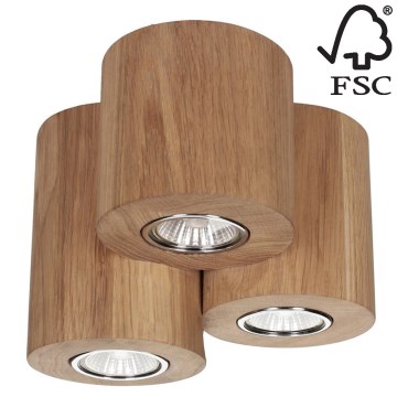 Griestu lampa WOODDREAM 3xGU10/6W/230V ozols - FSC sertifikāts