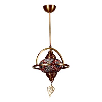 Griestu lampa YENI ar stieni, 1xE27/40W/230V, bronzas krāsā