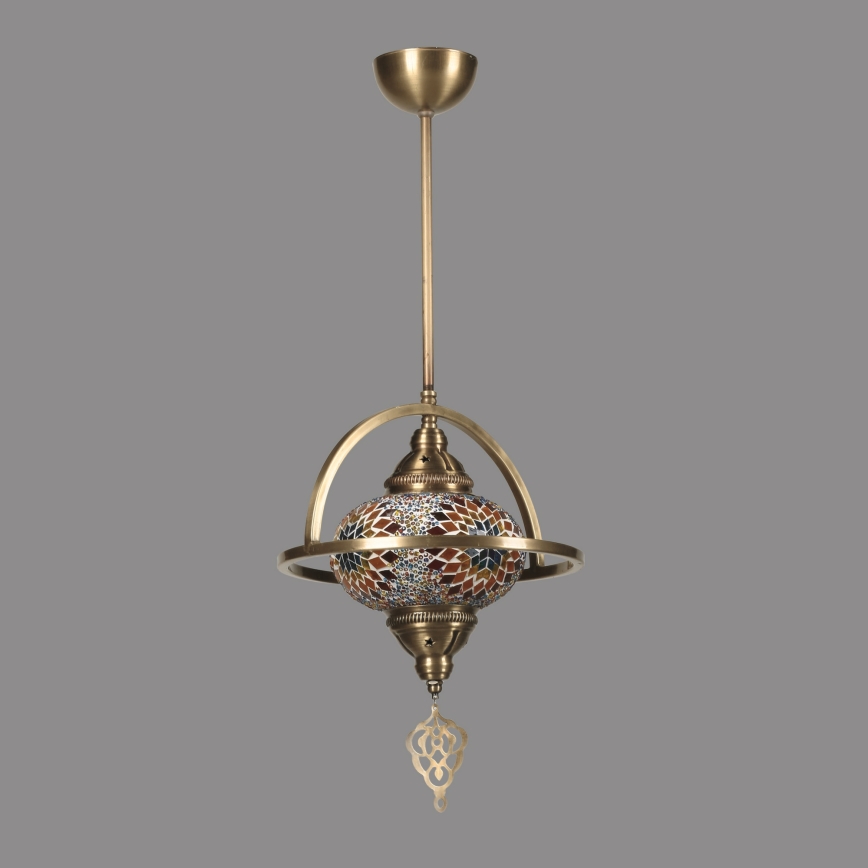 Griestu lampa YENI ar stieni, 1xE27/40W/230V, bronzas krāsā