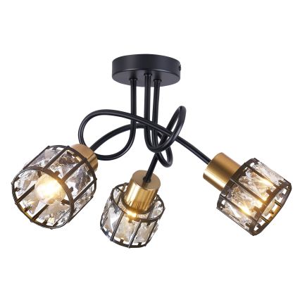 Griestu lampa ZAHARA 3xE27/10W/230V melna