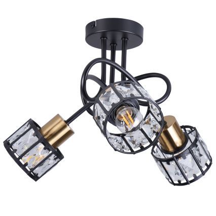 Griestu lampa ZAHARA 3xE27/10W/230V melna