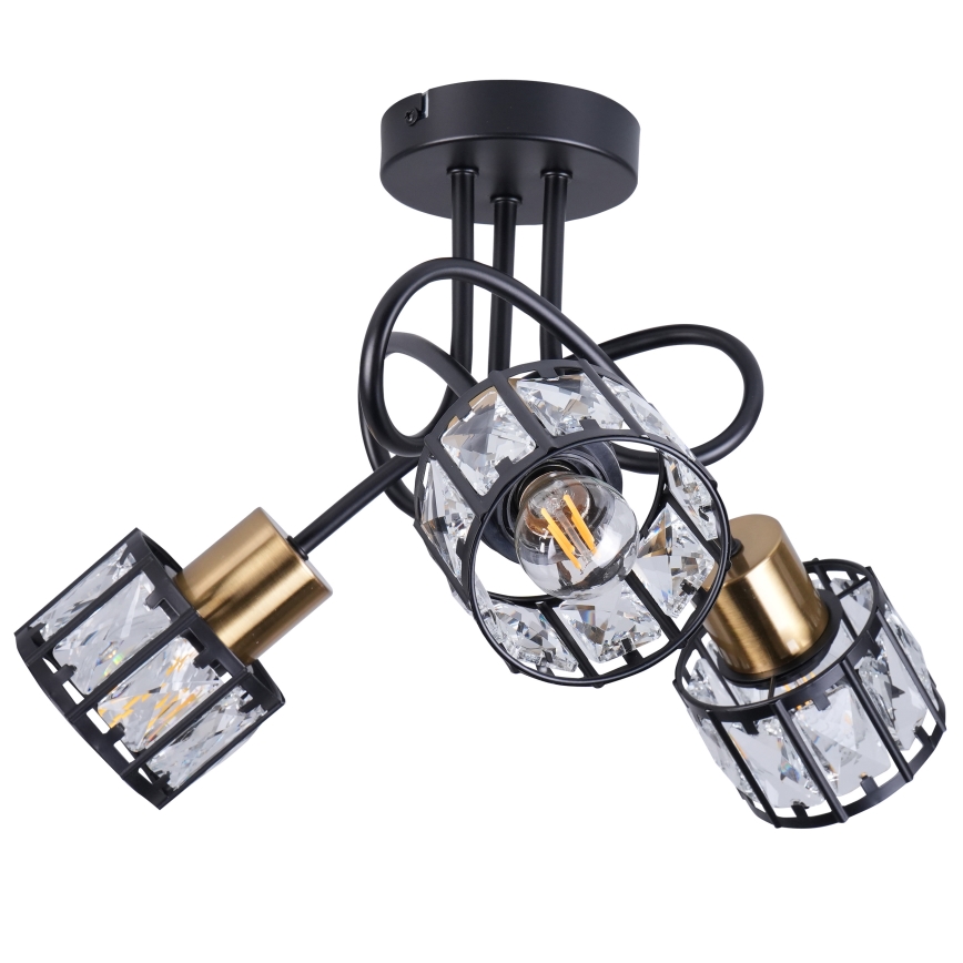 Griestu lampa ZAHARA 3xE27/10W/230V melna