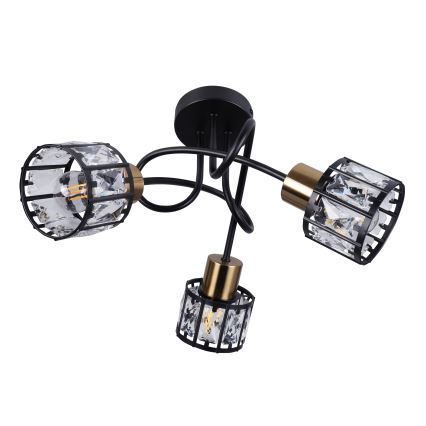 Griestu lampa ZAHARA 3xE27/10W/230V melna