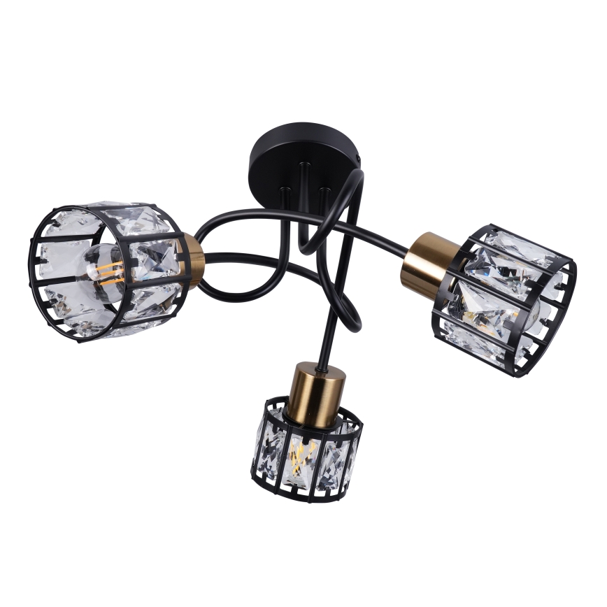 Griestu lampa ZAHARA 3xE27/10W/230V melna