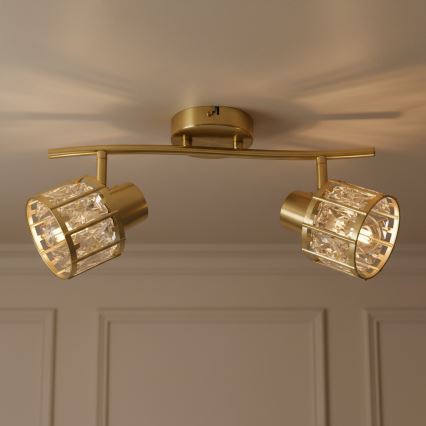 Griestu lampa ZAHARA (virsmas montāža) 2xE27/10W/230V, zeltaina