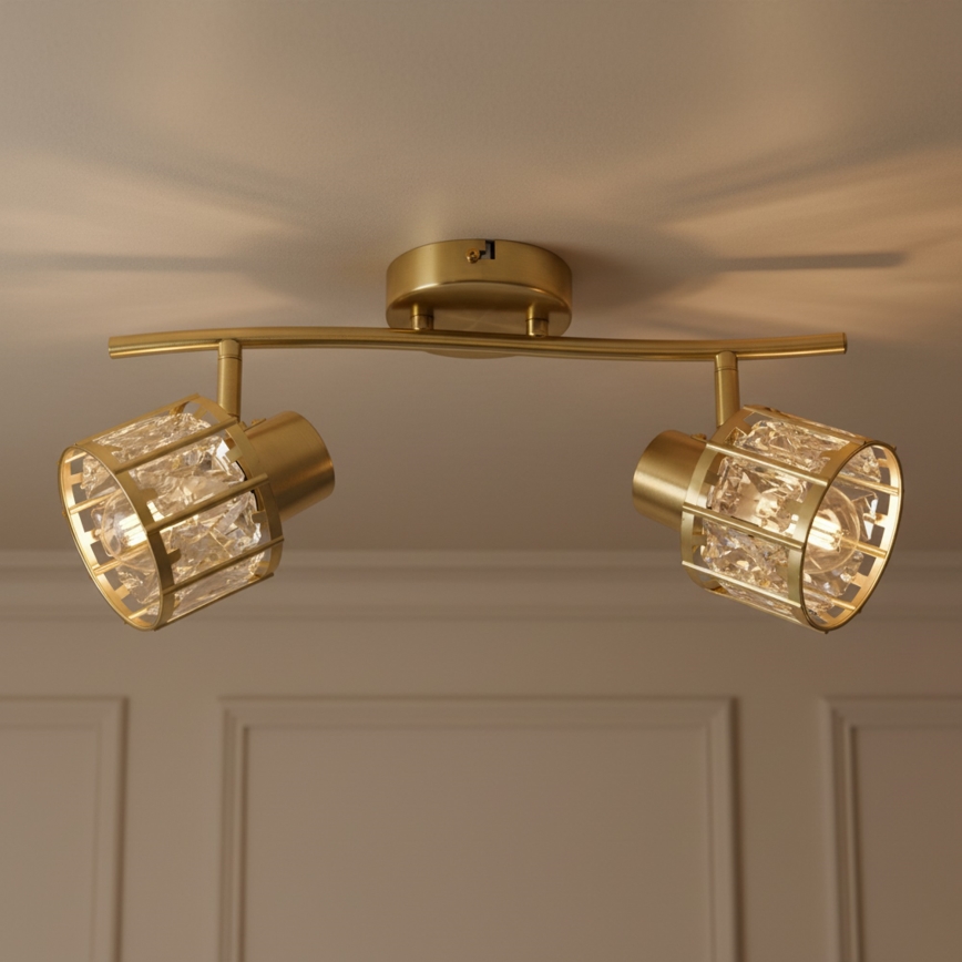 Griestu lampa ZAHARA (virsmas montāža) 2xE27/10W/230V, zeltaina