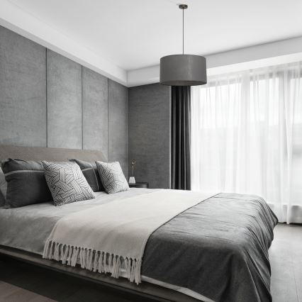 Griestu lustra ALBA ar vadu, 1xE27/15W/230V, Ø 45 cm, pelēka