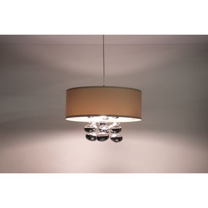 Griestu lustra ar vadu BUBBLE 1xE27/60W/230V, Ø 50 cm, bēša