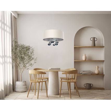 Griestu lustra ar vadu BUBBLE 1xE27/60W/230V, Ø 50 cm, bēša