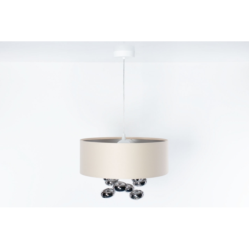 Griestu lustra ar vadu BUBBLE 1xE27/60W/230V, Ø 50 cm, bēša