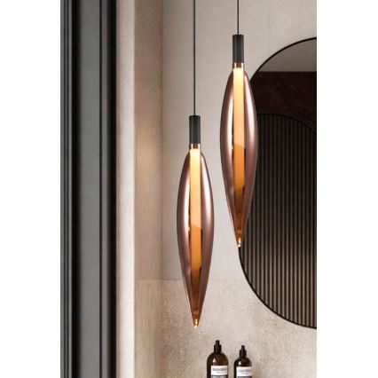 Griestu lustra ar vadu NORDIC 1xG9/5W/230V melna/vara