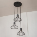 Griestu lustra ar vadu SOLANO 3xE27/15W/230V melna/zelta