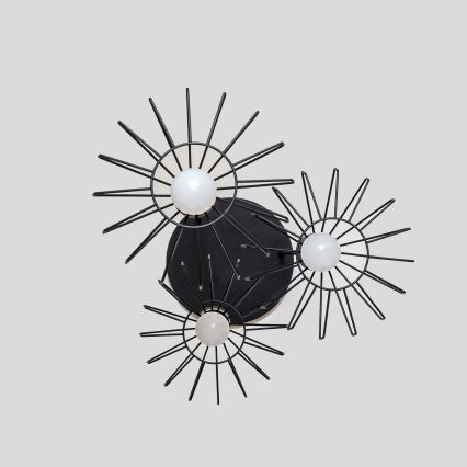 Griestu lustra ar vadu SOLANO 3xE27/15W/230V melna/zelta