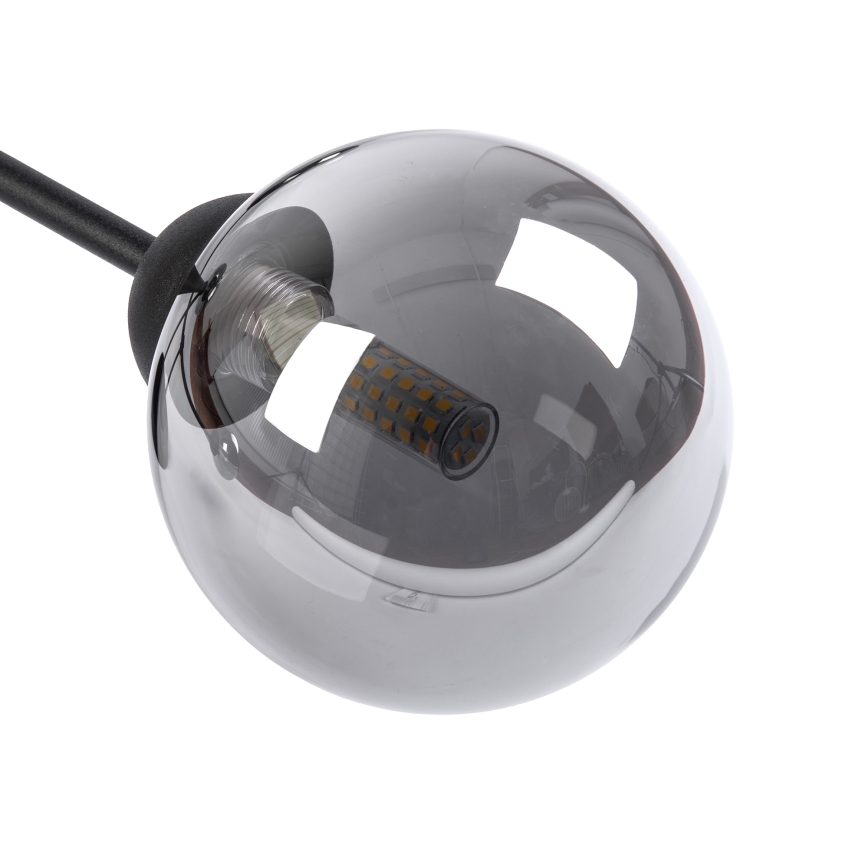 Griestu lustra OBSIDIAN, virsmas piestiprināma, 4xG9/10W/230V, melna/dūmakaini pelēka