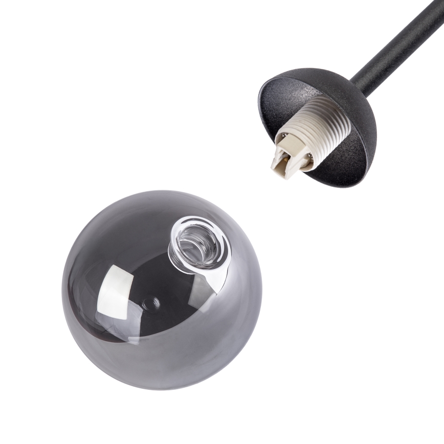 Griestu lustra OBSIDIAN, virsmas piestiprināma, 4xG9/10W/230V, melna/dūmakaini pelēka