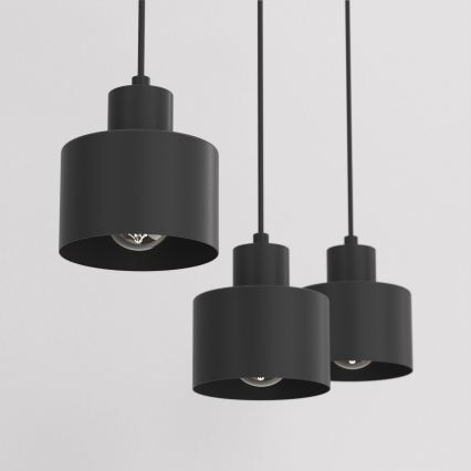 Griestu lustra PARKLA 3xE27/15W/230V melna