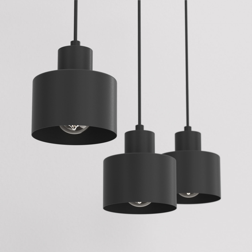 Griestu lustra PARKLA 3xE27/15W/230V melna