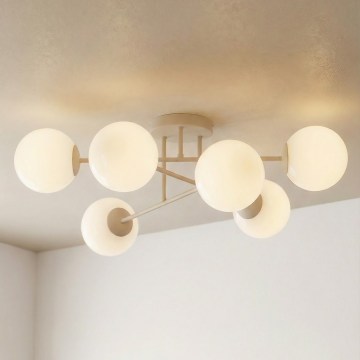 Griestu lustra ROMA, uzstādāma pie griestiem, 6xE14/10W/230V, bēša