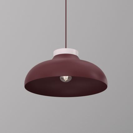 Griestu lustra uz kabeļa BASCA 1xE27/15W/230V burgundijas/krēmkrāsas