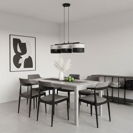 Griestu lustra uz kabeļa KARBON 3xE27/15W/230V melna/pelēka