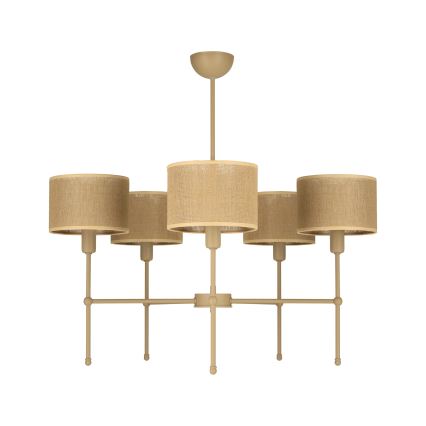 Griestu lustra uz stieņa MADELA 5xE14/40W/230V juta/bēša