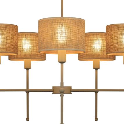 Griestu lustra uz stieņa MADELA 5xE14/40W/230V juta/bēša