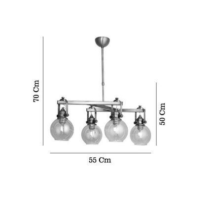 Griestu lustra uz stieņa POLINO 4xE27/40W/230V bronzas krāsā