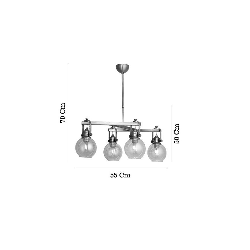 Griestu lustra uz stieņa POLINO 4xE27/40W/230V bronzas krāsā