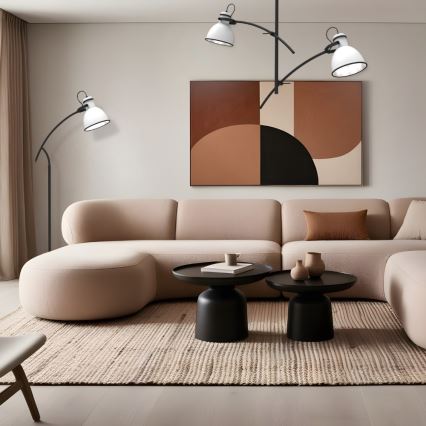 Griestu lustra uz stieņa ZUMBA 2xE27/60W/230V balta/melna