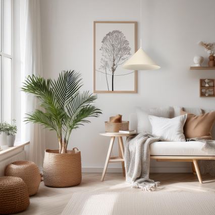 Griestu lustra uz troses CAPITAL, 1xGX53/15W/230V, diam. 46 cm, krēmkrāsaina