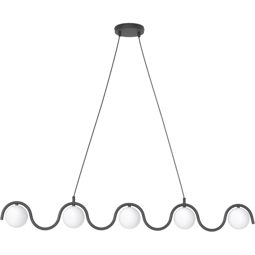 Griestu lustra uz troses SINUS 5xG9/8W/230V melna