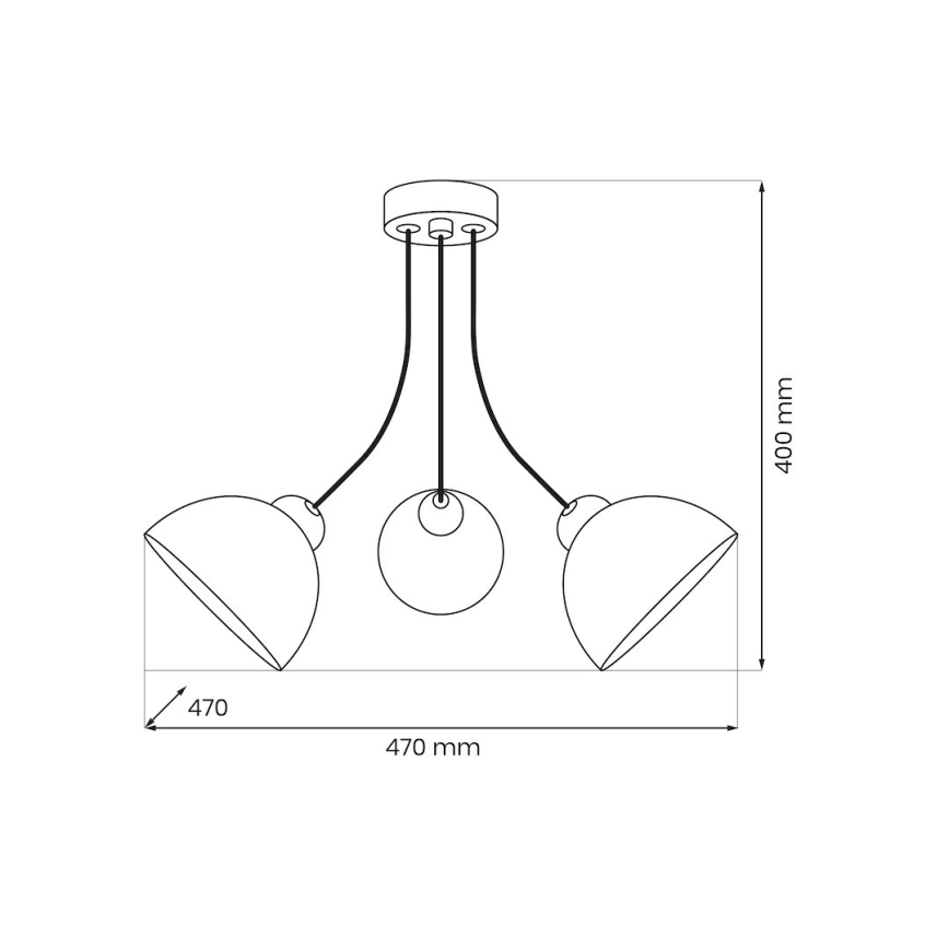 Griestu lustrs QUEEN 3xE27/15W/230V melns