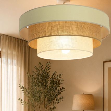 Griestu lustrs WENTA 1xE27/60W/230V, Ø 50 cm, bēšs/džuta