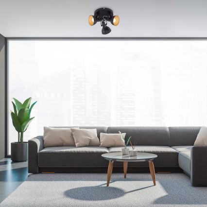 Griestu spotgaismeklis 3xE14/40W/230V, melns