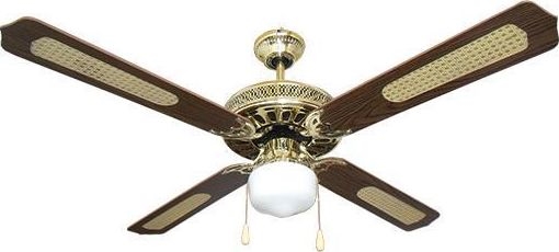 Griestu ventilators 1xE27/70W/230V d. 132 cm brūna/zelta