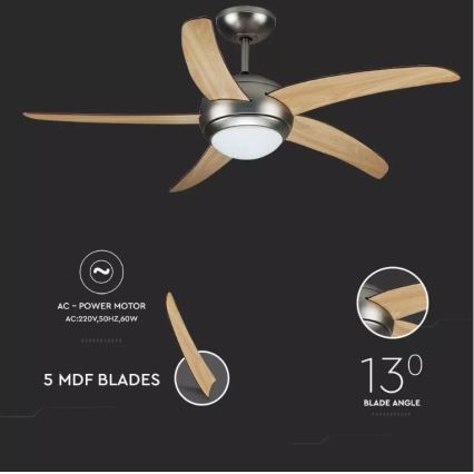 Griestu ventilators 2xE27/20W/230V d. 132 cm + tālvadības pults